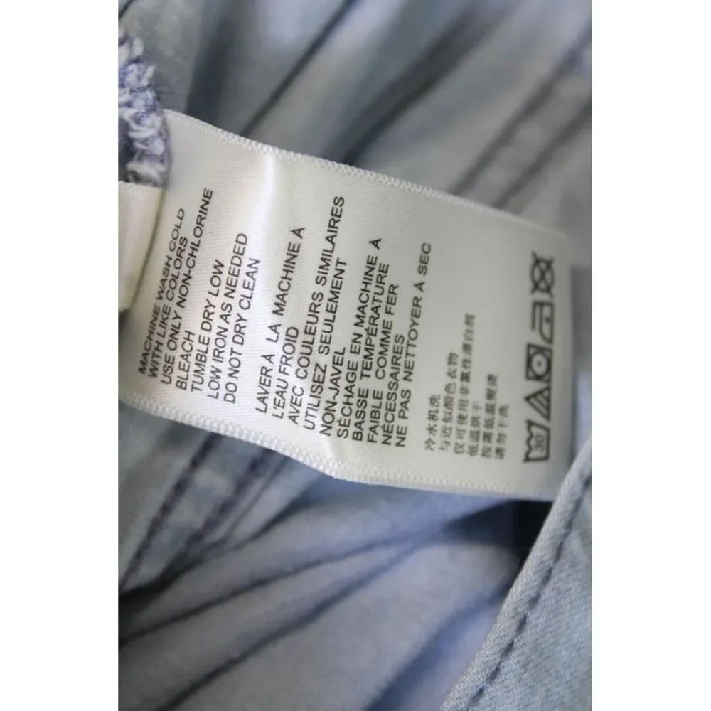 BDG Womens Cotton Snap Closure Long Sleeve Crop Denim Jacket Blue Size M